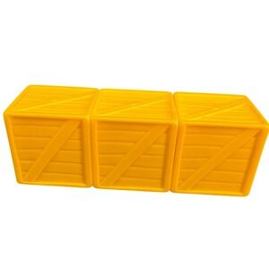 Just Play Yellow Toy Crates Boxes Frog Box Playset Accessories Lot of 3
